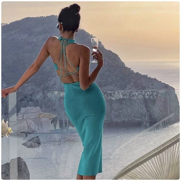 Zara | Dresses | Nwt Zara Knit Dress With Crossed Open Back | Poshmark